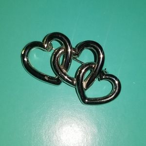 Dominico Sterling Triple Heart Pin Brooch